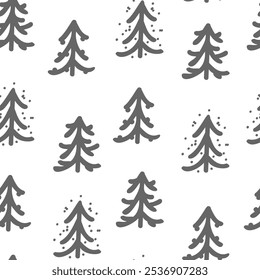 Vector. Navidades y patrón sin fisuras del año Nuevo. Abstractas adorno escandinavo dibujado a mano. Patrón de nieve minimalista para marca, cubierta, papel de regalo, publicidad y productos tipográficos.