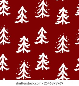 Vector. Christmas and New Year seamless pattern. Abstract hand drawn scandinavian ornament. Minimalism snow pattern for branding, cover, wrapping paper, advertising and typographic products.