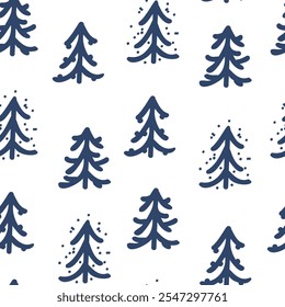 Vector. Christmas and New Year seamless pattern. Abstract hand drawn scandinavian ornament. Minimalism snow pattern for branding, cover, wrapping paper, advertising and typographic products.