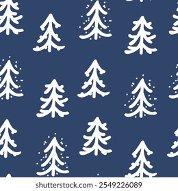 Vector. Christmas and New Year seamless pattern. Abstract hand drawn scandinavian ornament. Minimalism snow pattern for branding, cover, wrapping paper, advertising and typographic products.