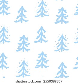 Vector. Christmas and New Year seamless pattern. Abstract hand drawn scandinavian ornament. Minimalism snow pattern for branding, cover, wrapping paper, advertising and typographic products.