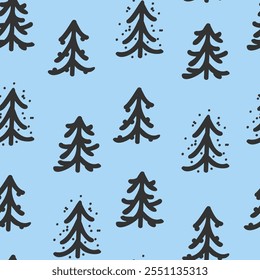 Vetor. Natal e Ano Novo padrão sem emenda. Mão abstrata desenhada ornamento escandinavo. Padrão de neve minimalista para marca, capa, papel de embalagem, publicidade e produtos tipográficos.