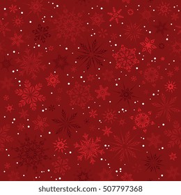 Vector Christmas and New Year seamless pattern with snowflakes.