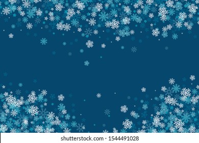 Vector Christmas and New Year snowflakes background elements in flat style