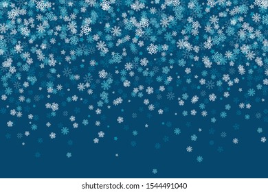 Vector Christmas and New Year snowflakes background elements in flat style