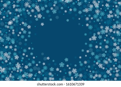 Vector Christmas and New Year snowflakes background elements in flat style