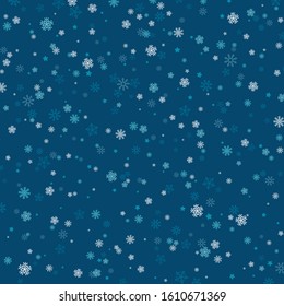 Vector Christmas and New Year snowflakes background elements in flat style