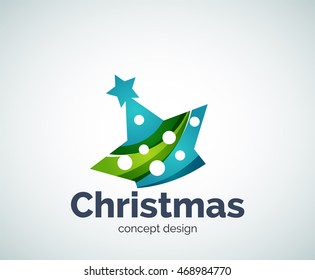 Vetor Natal ou Ano Novo modelo de logotipo de decoração de estrela, ícone de negócios abstrato