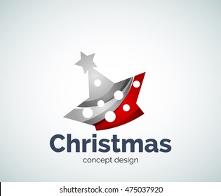 Weihnachten- oder Neujahrssterndekorationslogo-Vorlage, abstraktes Business-Symbol