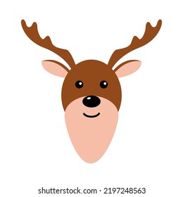 Vector Christmas and New Year symbol Icon. Gift, Pine, Ball, Santa, Candle, Gingerbread Man, Candy, Bell, Mistletoe Wreath and such Things. Merry Christmas. Vector illustration reindeer or deer 