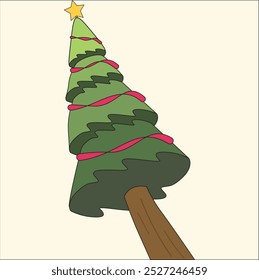 Vector Christmas and New Year Tree for design needs