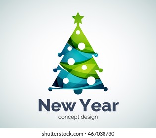Logo-Vorlage für Vektorgrafik-Weihnachten oder Neujahr, abstraktes Geschäftssymbol