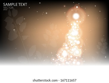 Vector Christmas night lights background template illustration - Christmas tree abstraction  web design template illustration