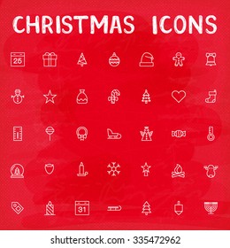 Vector Christmas Outline Icons