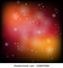 Vector Christmas Party design background template red color with snowflake star and bokeh. Vector illustration EPS10