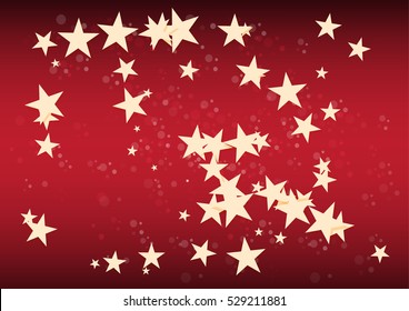 Vector Christmas Party design background template red color with star and bokeh. Vector illustration EPS10