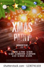 Vector Christmas Party design template. Vector illustration EPS10