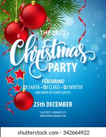 Vector Christmas Party design template. Vector illustration EPS10