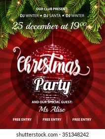 Vector Christmas Party design template. Vector illustration EPS10