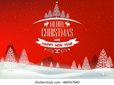 Vector Christmas Party design template. Vector illustration, Merry Christmas!