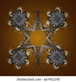 Vector Christmas party design template. Abstract Christmass illustration with snowflakes on a brown background.