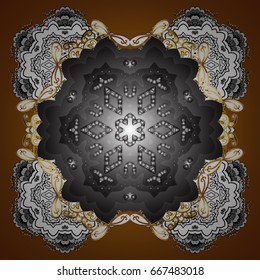 Vector Christmas party design template. Abstract Christmass illustration with snowflakes on a brown background.