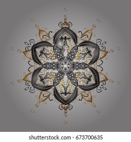 Vector Christmas party design template. Abstract Christmass illustration with snowflakes on gray background.