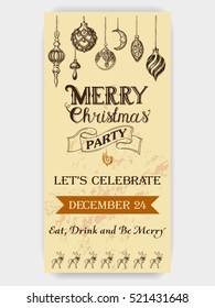 Vector christmas party invitation.
