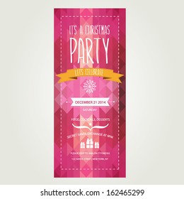 Vector christmas party invitation with toys. Holiday background and design banner. Vector template with xmas graphic.