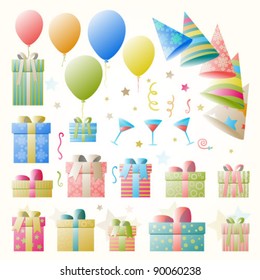 Vector Christmas party set