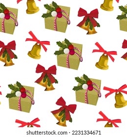 vector christmas pattern, gift ornament, holiday merry decor