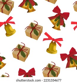 vector christmas pattern, gift ornament, holiday merry decor