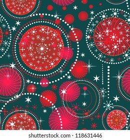 Vector Christmas pattern with holidays  snow flakes and stars