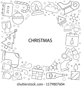 Vector Christmas pattern. Christmas seamless background	