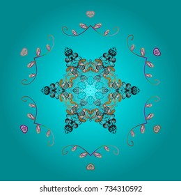 Vector. Christmas pattern with snowflakes abstract background. Blue, gray and white snowflakes. Holiday design for Christmas and New Year fashion prints.