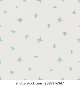 Patrón de Navidad vectorial con copos de nieve. Ornamento festivo de estilo retro. Sencilla textura abstracta sin fisuras