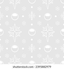 Vector Christmas pattern with Christmas stars in cartoon style.