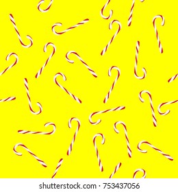 Vector Christmas patternwithf cane candies
