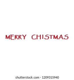 Vector Christmas pixel art card with Christmas text