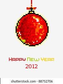Vektorgrafik-Kundenkarte zu Weihnachten mit Weihnachtskugel