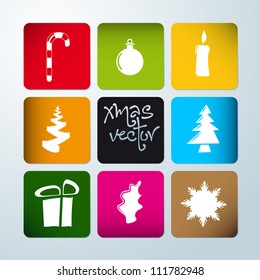Vector christmas poster made from icons