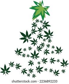 Vektor-Weihnachtsplakat mit Weihnachtsbaum-Cannabis