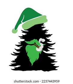 Vektor-Weihnachtsplakat mit Weihnachtsbaum-Cannabis