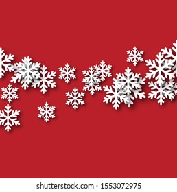 Vector Christmas realistic snowflakes background.