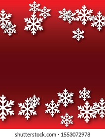 Vector Christmas realistic snowflakes background.