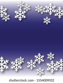 Vector Christmas realistic snowflakes background.