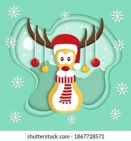 Vector of Christmas reindeer background concept