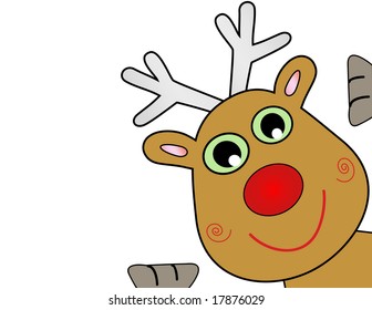 Vector Christmas Reindeer Face & Hands