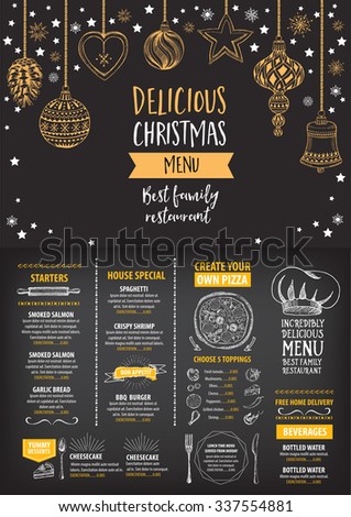 vector christmas restaurant brochure menu design stock vector new year menu design