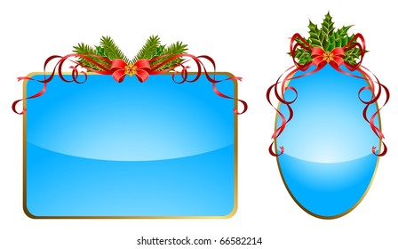 Vector christmas ribbons decorated